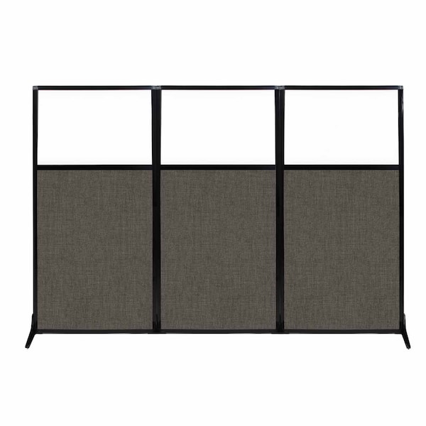 Work Station Screen 99" x 70" Mocha Fabric With Clear Window